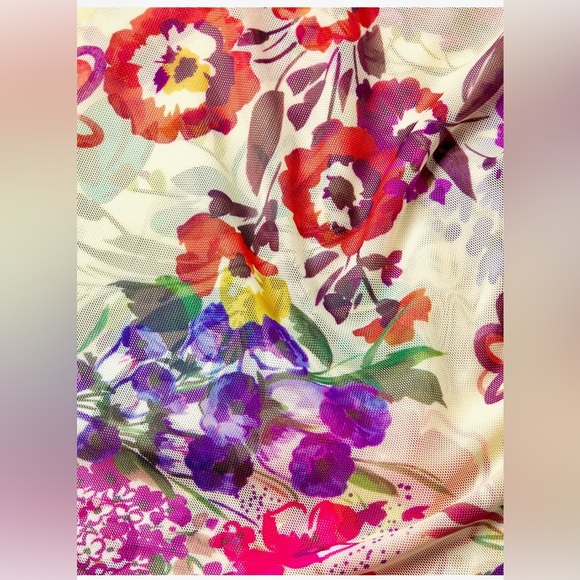 Johnny Was Evalon Floral Mesh Short-Sleeve Top 🌸 Size XS 🌷 Like New! - Picture 6 of 9